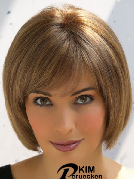 Trendy Brown Remy Echthaar Glattes Haar Perücken Online