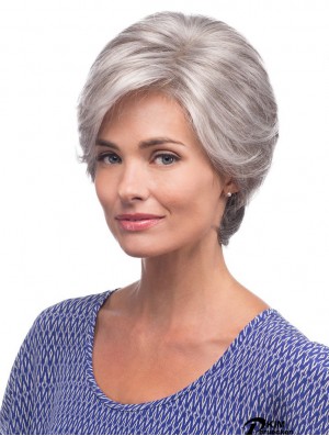 Günstige Lace Front Perücken UK Grey Cut Straight Style Short Length