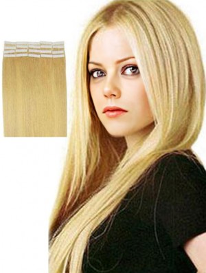 Blonde Straight No-Fuss Remy Menschenhaarband in Haarverlängerungen